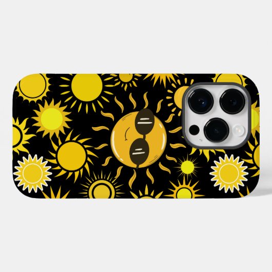 Sun pattern 01 Black BG Case-Mate iPhoneケース (裏面 (横))