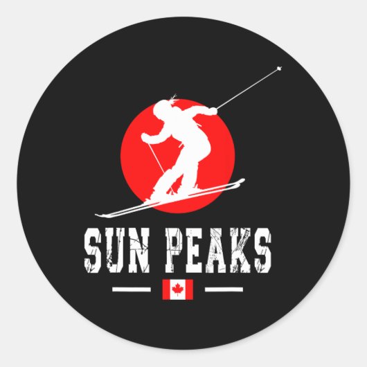 Sun Peaks Canada Ski Resort Rocky Mountains Canadi ラウンドシール (正面)