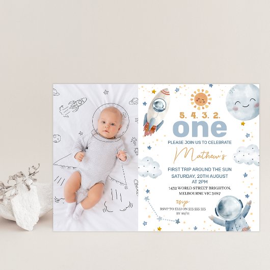 Sun Photo First Trip のまわりに the Sun 1st Birthday 招待状