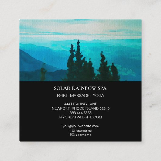 *～* Sun Pines Blue Mauntains Rainbow名刺 スクエア名刺 (裏面)