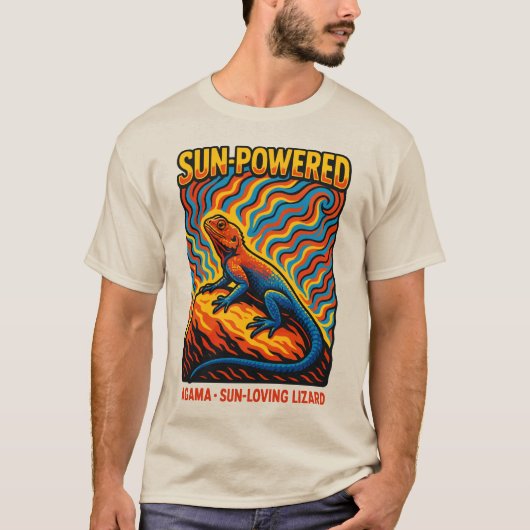 Sun-Powered Agama Lizard Art Tシャツ (正面)