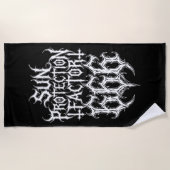 Sun Protection Factor 666 Metal Logo ビーチタオル (正面)