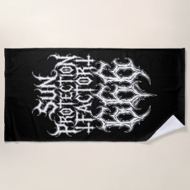 Sun Protection Factor 666 Metal Logo ビーチタオル