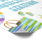 Sun Protection Stationプールパーティー標識 ポスター (角)