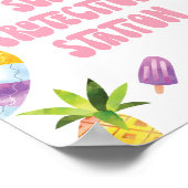 Sun Protection Stationプールパーティー標識 ポスター (角)