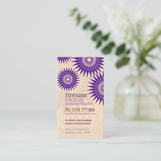 Sun Purple Roseaロゴ付き名刺 名刺 (スタンド正面)