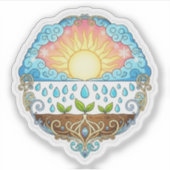 Sun Rain Growth Nature Symbol Illustration design  シール (正面)