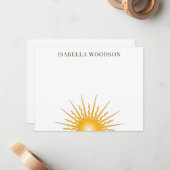 Sun Rays名ノートカード ノートカード (正面/裏面インサイチュ)