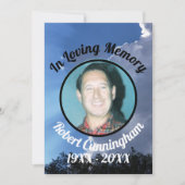 Sun Rays and Clouds Photo Memorial Card 招待状 (正面)