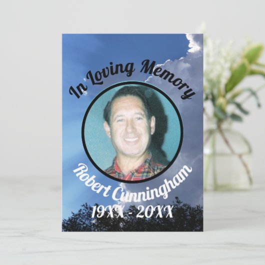 Sun Rays and Clouds Photo Memorial Card 招待状 (スタンド正面)