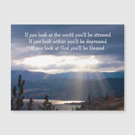 Sun Rays Lakeshore Storm Clouds Look at God Post (正面)