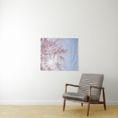 sun rays pass through pink flowers of a wow tree タペストリー (インサイチュ(横))