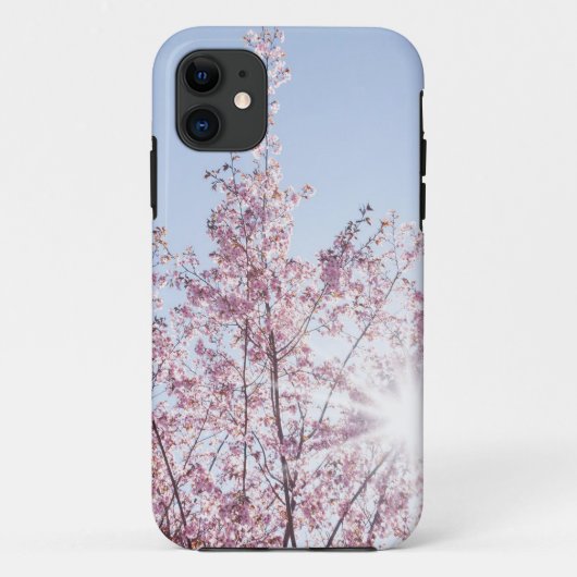 sun rays pass through pink flowers of a wow tree Case-Mate iPhoneケース (裏面)
