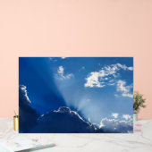 Sun Rays Wall Art Blue Sky Minimalist Clouds アクリルサイン (ウェディング)