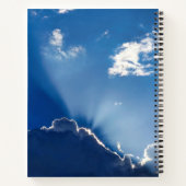 Sun Rays Wall Art Blue Sky Minimalist Clouds ノートブック (裏面)