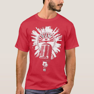 Sun Recordsホワイト(ばちゃばちゃ)跳ねるマイク Tシャツ