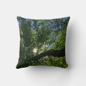 Sun Rising Through Trees写真モーニング自然 クッション (裏面)