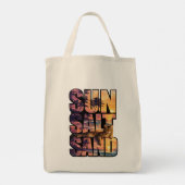 Sun Salt Sand Beach Cat Sunset Tote Bag トートバッグ (裏面)