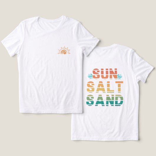 "sun salt sand" Tシャツ (デザイン正面&裏面)