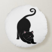 Sun Salutation Down Black Kitty Cat Yoga ラウンドクッション (裏面)