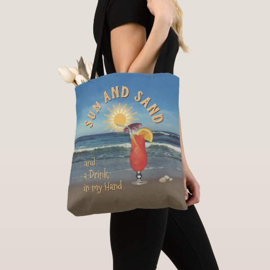 Sun & Sand and a Drink in my hand トートバッグ (クローズアップ)