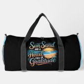 Sun Sand Heart Gratitude Beach ダッフルバッグ (裏面)