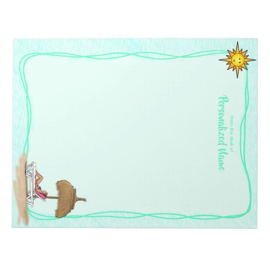 Sun, Sand & Serenity Unlined Notepad ノートパッド (正面)