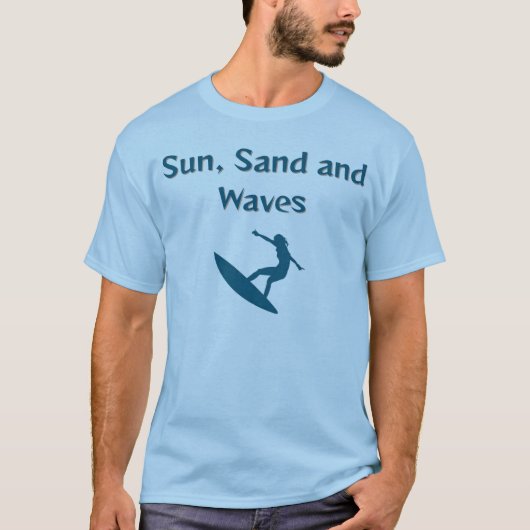Sun、Sand、Waves Tシャツ (正面)