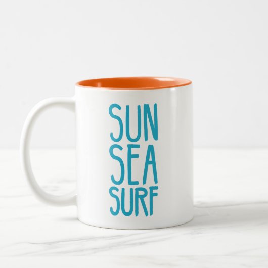 Sun、Sea、およびSurf BLUE ツートーンマグカップ (左)