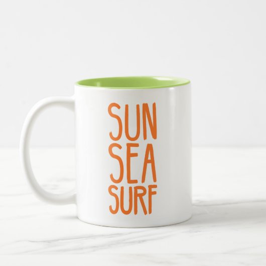 Sun、Sea、Surf ORANGE ツートーンマグカップ (左)