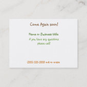 Sun Shiney Dayローカルビジネスまたはスモールビジネス 名刺 (裏面)