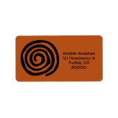 Sun Spiral Native American Petroglyph Symbol ラベル (正面)