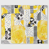 Sun Spirit:黄色と先住民のパターン ラッピングペーパー (フラット)