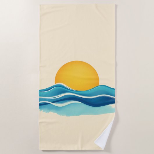 Sun & Surf Wave ビーチタオル (正面)