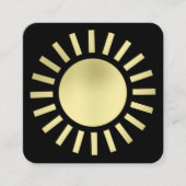 Sun Symbol 02 – 黒の金ゴールド スクエア名刺 (正面)
