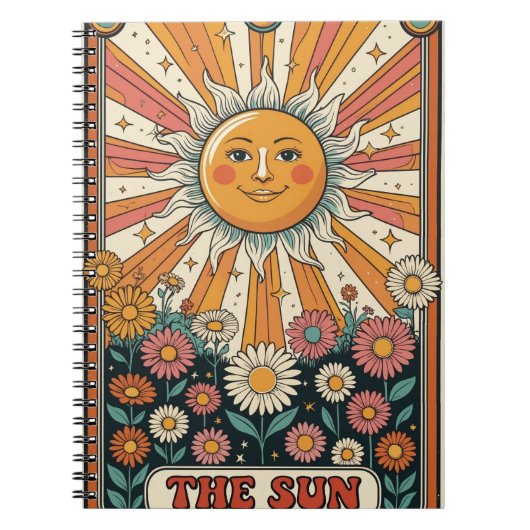 Sun Tarot Notebook, Boho Sun Journal ノートブック (正面)