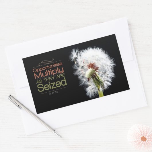 Sun Tzu感動的引用文「機会」 長方形シール (封筒)