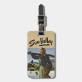 Sun Valleyアイダホのヴィンテージ旅行荷物のラベル ラゲッジタグ (正面縦)