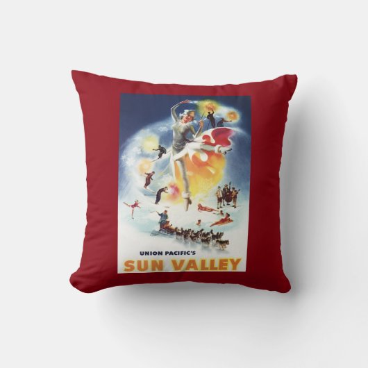 Sun ValleyポスターのSonja Henjeのモンタージュ クッション (正面)