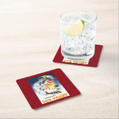 Sun ValleyポスターのSonja Henjeのモンタージュ スクエアペーパーコースター (インサイチュ)