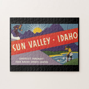Sun Valley Idaho_Vintage旅行ポスター ジグソーパズル