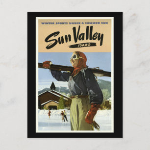 Sun Valley, Idaho, Vintage Travel Poster, ポストカード