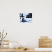 Sun Valley Snow Stream Print ポスター (キッチン)