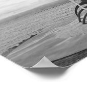 Sun Voyager Sculpture、レイキャビク、アイスランド、B/W ポスター (角)