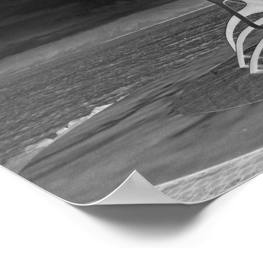 Sun Voyager Sculpture, Iceland, Reverse B/W ポスター (角)