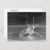 Sun Voyager Surchape、アイスランド、Reverse B/W ポストカード (正面/裏面)
