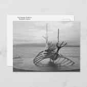 Sun Voyager Surche、Reykjavik、アイスランド、B/W ポストカード (正面/裏面)