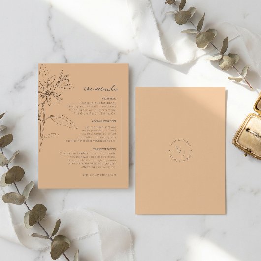 Sun-Washed Garden Wedding Details ID1283 エンクロージャーカード