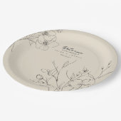 Sun-Washed Garden Wedding Floral Border ID1283 ペーパープレート (アングル)