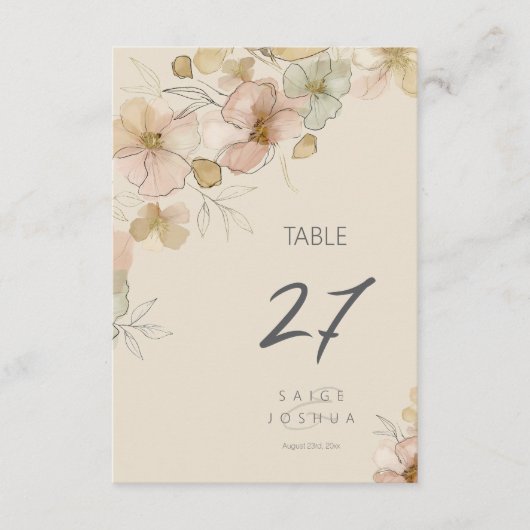 Sun-Washed Garden Wedding Floral ID1283 招待状 (正面)